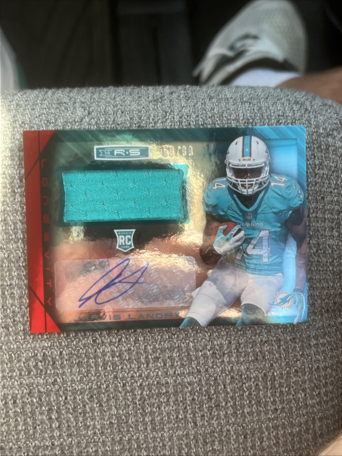 Jarvis Landry Panini Rookies & Stars Rookie Materials Signatures #RMJL Longevity Holo Foil