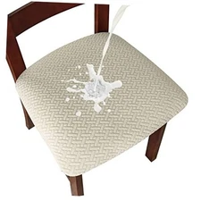 Waterproof Seat Covers for Dining Room Chairs seat 4 PCS Waterproof-beige