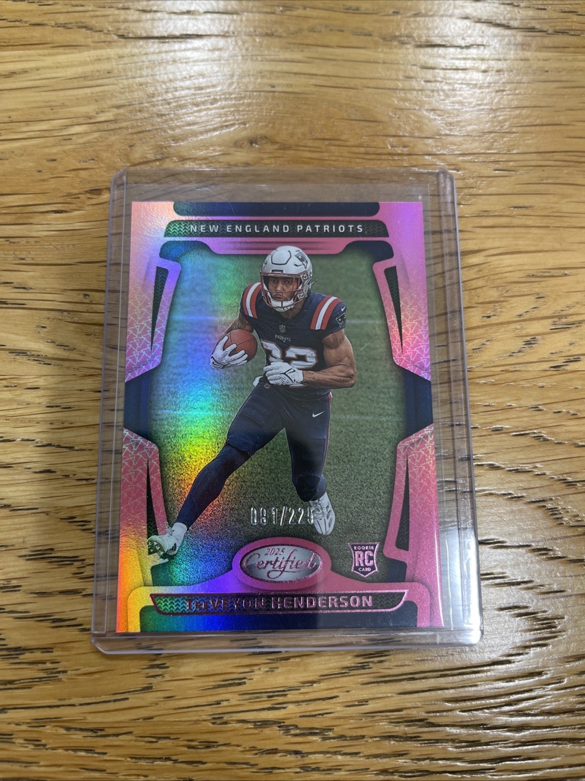 2025 Panini Certified - Rookies TreVeyon Henderson #144 Mirror Pink /225 (RC)