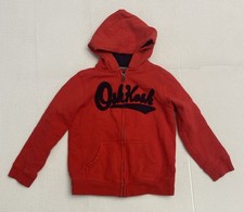 OshKosh G'gosh Boys Hoodie Hooded Sweater Size 8 Red Full Zip Pockets Casual