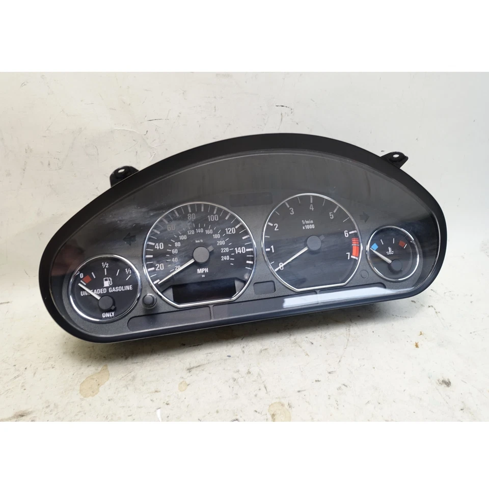 BMW Z3 1999-2000 2,3 2,8 cuadro de instrumentos anillos cromados 109 k millas fabricante de equipos originales Foto 4 de 4