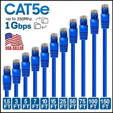 CAT5e Réseau informatique Ethernet Cable Lan CAT5 RJ45 Cordage de patch bleu Internet LOT