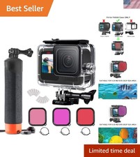 GoPro Hero 9-13 Waterproof Case with 3 Diving Filters Float Grip Accessory
