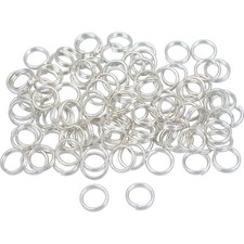 100 Silver Plated Split Rings Key Ring Charm Connector 6mm