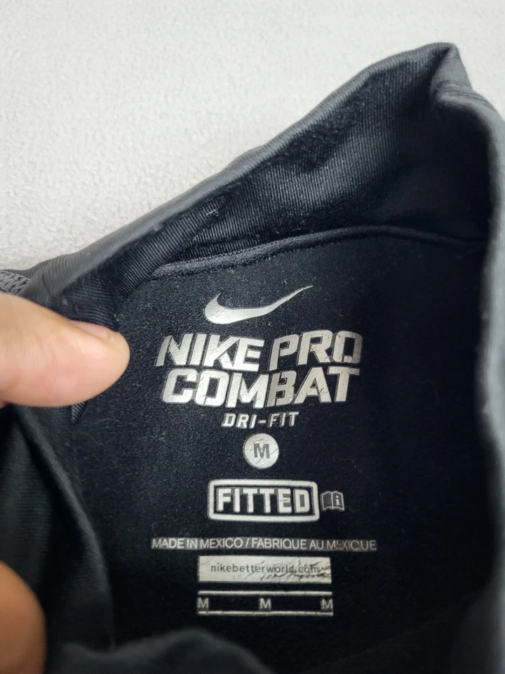 Nike Pro Combat Shirt Mens Medium Black Lightweight Stretch Performance Dri-Fit - Image 4 of 4