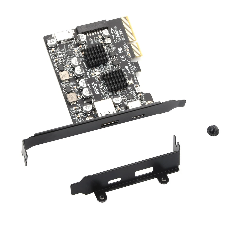 PCI-E X4/X8/X16 To USB 3.2 Gen2 Adapter 10 Gbps Expansion Card Brand New - Image 3 of 4