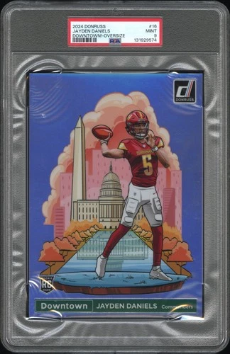 2024 PANINI DONRUSS DOWNTOWN! OVERSIZE #16 JAYDEN DANIELS PSA 9
