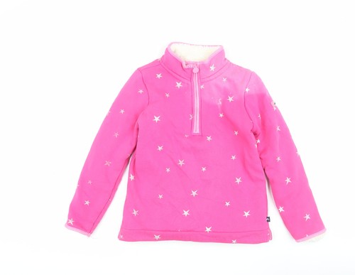 Joules Girls Pink Star Sweatshirt, 146, Full Zip, Lined, Hooded - Picture 1 of 12