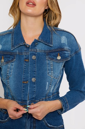 New Denim Jacket Womens Blue Jean 