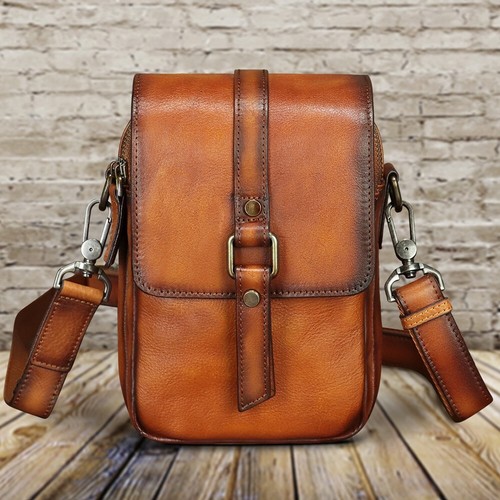 Genuine Leather Small Purses for Women Men Crossbody Shouer Bag Phone Bag Pouch - Picture 7 of 13