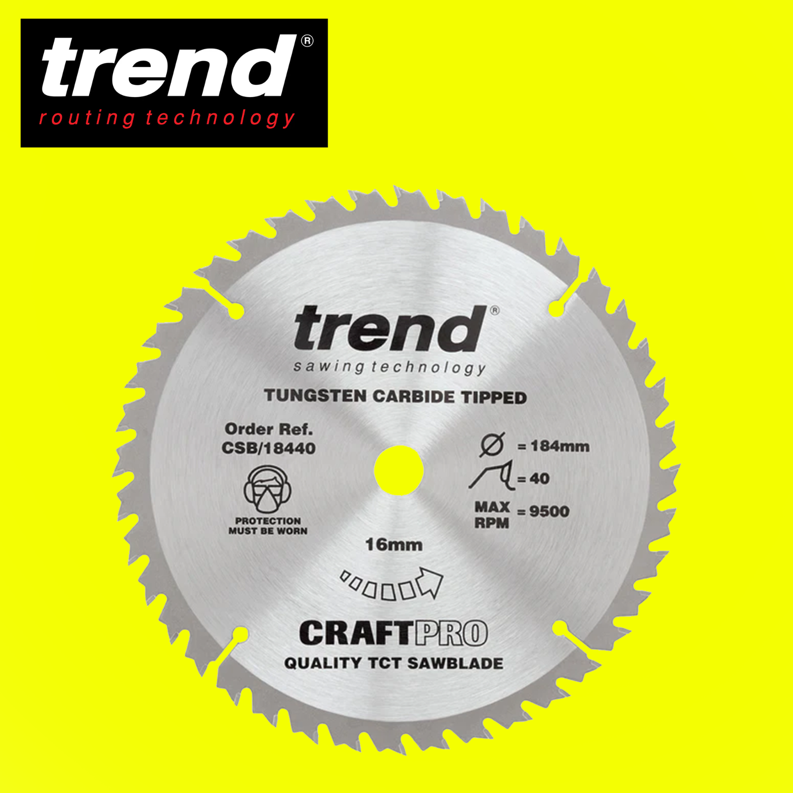 Trend Silver Craft Saw Blade 184Mm X 40 Teeth X 16Mm Pk 1 Csb/18440 - Image 3