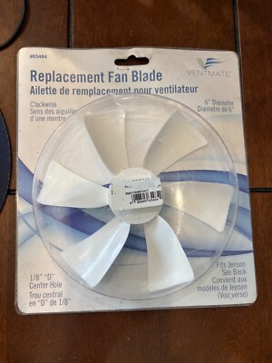 Ventmate 65484 White 6'' Replacement Ventline/Jensen Fan Blade with 0.125''...