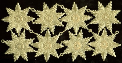 DIECUT DRESDEN GOLD FOIL PAPER MEDIUM STAR DECORATIONS VICTORIAN CRAFTS