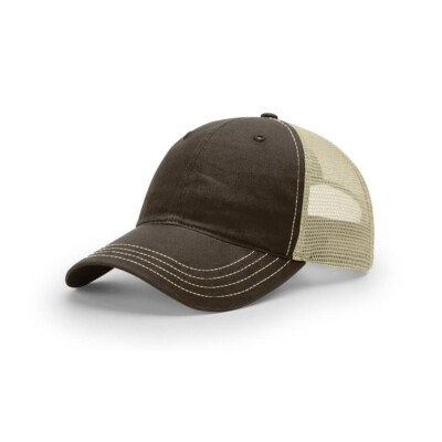 Richardson 111 Garment Washed Trucker Hat Unstructured Snapback Mesh Back Cap