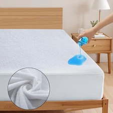 Terry Waterproof Mattress Protector Deep Fitted Breathable Mattress Cover