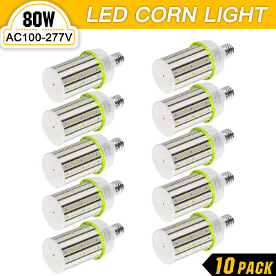 10Pack LED Corn Light Bulb 80W Street Garden Warehouse Barns Lamp E39 Mogul Base