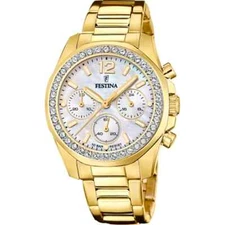 Festina Rainbow F206091 Women's Gold Stainless Steel White Dial Watch 38.1 mm