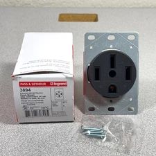 Legrand 3894 Flush Mount Range Receptacle 50A 125V/250V 3P 4W Pass & Seymour