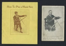"How to Play a HAND SAW" - Vintage Postcard and Instruction Booklet