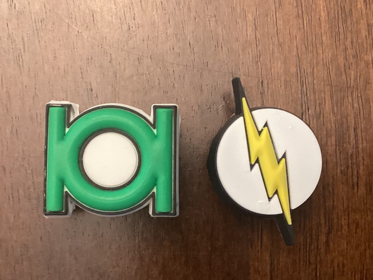 DC COMICS FLASH OR GREEN LANTERN LOGO AUTHENTIC JIBBITZ SHOE CHARM