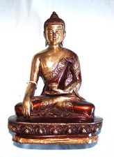 9.5 Inches Tall Antique Lord Buddha Brass Statue made in Nepal