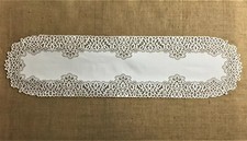 White Lace Table Runner Artistry 14" x 54" Livingroom Bedroom Diningroom Den