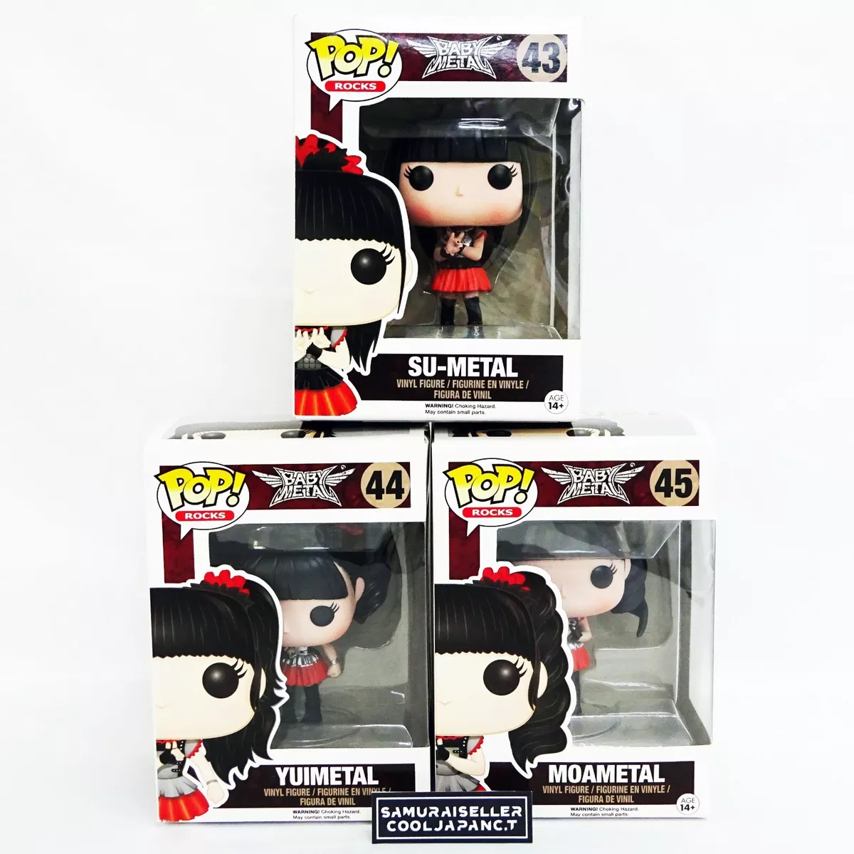 FUNKO POP! ROCKS BABYMETAL SU #43 YUI #44 MOA #45 SET OF 3 Vinyl Figure NEW