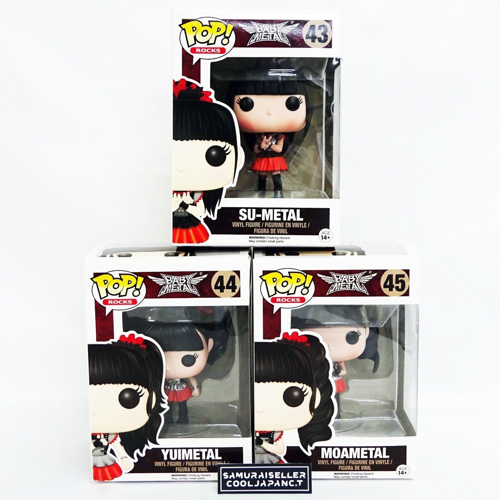 FUNKO POP! ROCKS BABYMETAL SU #43 YUI #44 MOA #45 SET OF 3 Vinyl ...