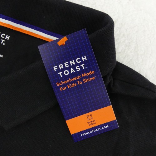 French Toast Shirt Juniors Medium Black Polo Pique Short Sleeve School Uniform - Picture 4 of 12