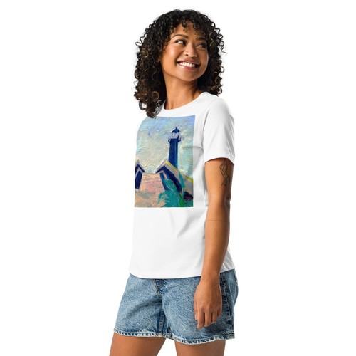 T-Shirt "Tybee Island Lighthouse" Original Art Women's Graphic Tee - Picture 34 of 36