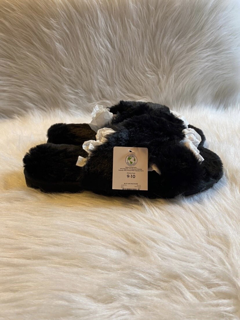 SAOLA Scarpe Secret Treasures da donna taglia L (9 10) nere sfocate suola antiscivolo slide