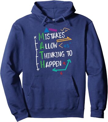 Mistakes Allow Thinking To Happen Math Teacher Gift Unisex Hooded Sweatshirt