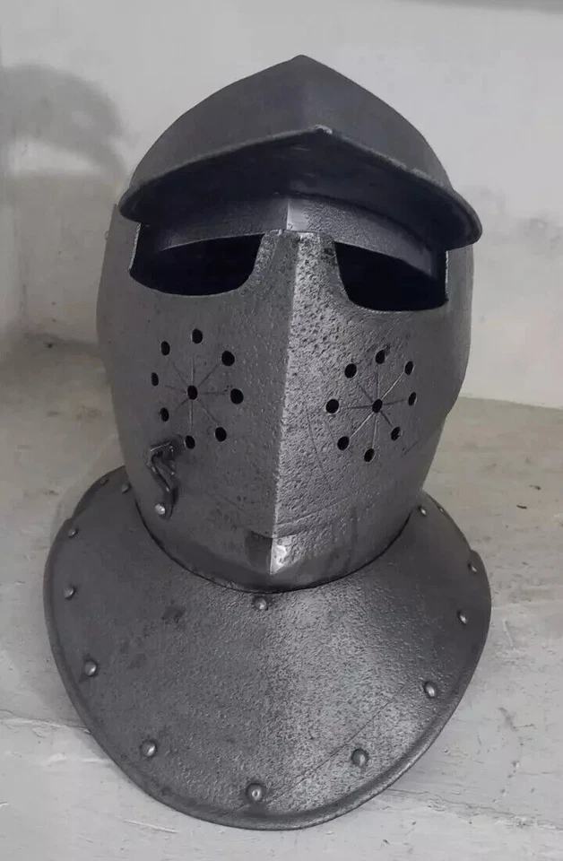 古董手工锻造盔甲头盔 16 世纪士兵头盔奖章头盔 — 第 2/3 张图片