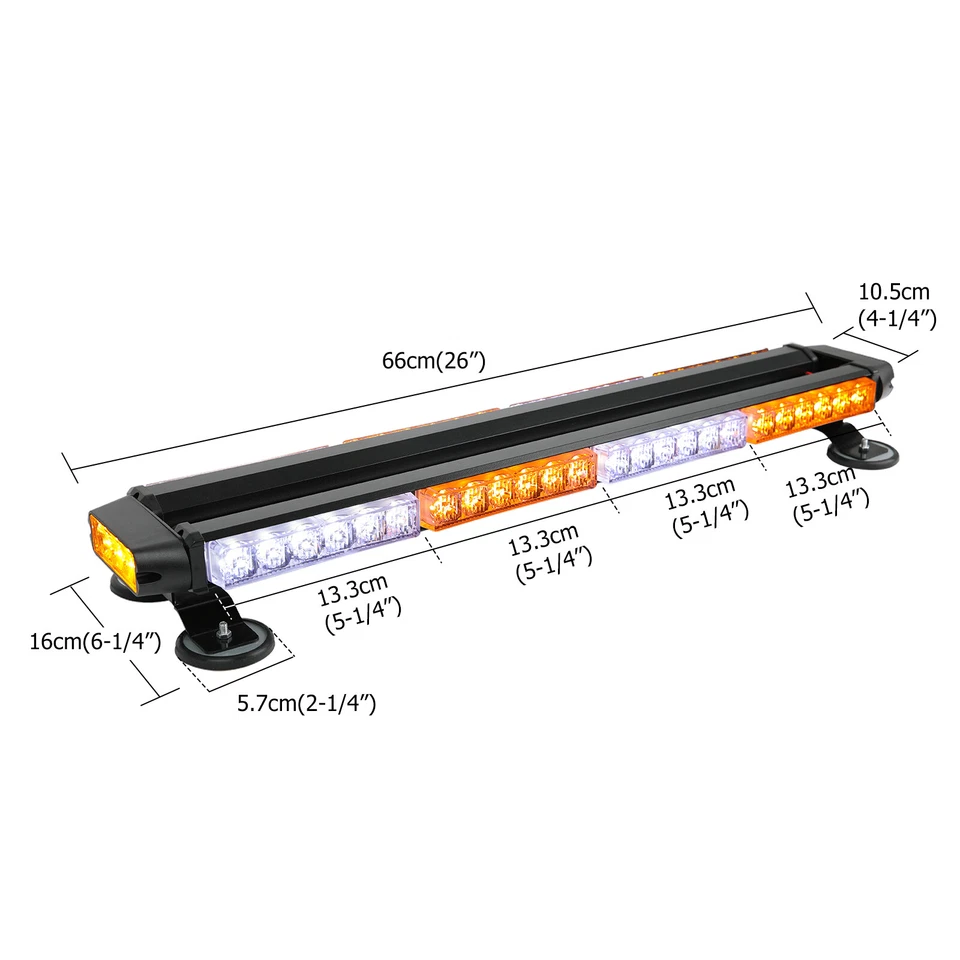 54LED Emergency Strobe Lights Bar Warning Rooftop Double Side For Toyota 4Runner - Изображение 2 из 4