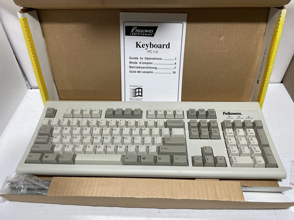 New in Box VINTAGE Fellowes 99892 Enhanced 104 Keyboard For Windows 95 NICE! - Image 3 of 3