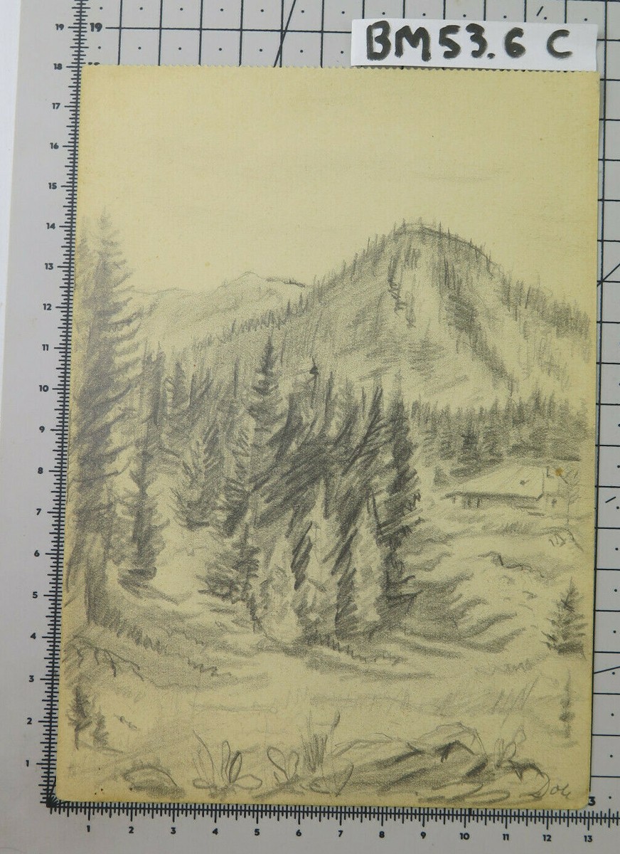 鉛筆画 スイス風景 A5サイズ s-l1200.jpg