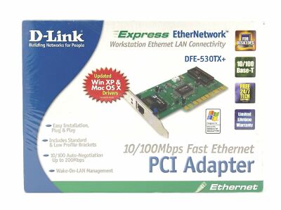 D LINK DFE-530TX+ 10/100 Fast Ethernet Desktop Adapter NIB