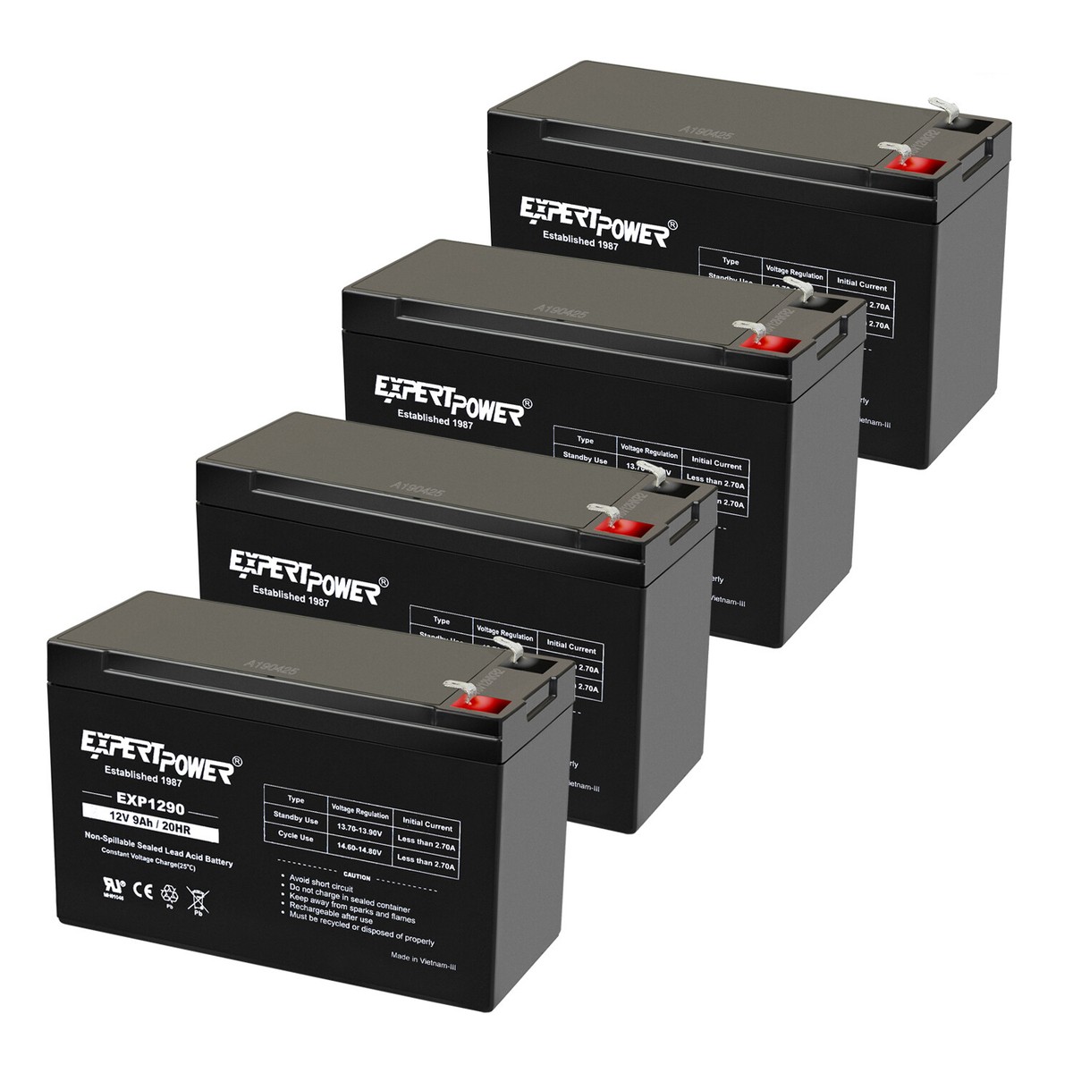 EXPERT POWER12V 9AH SLA Battery Replacement for Firman H03651 Generator-  4Pack