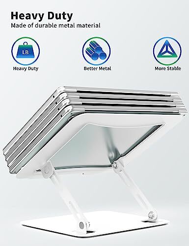 Adjustable Ergonomic C-White Laptop Stand for Desk Portable Riser  