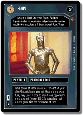 2x  E-3P0 - Rare Heavy Play Cloud City - BB