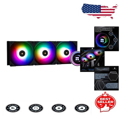 High-Performance 360mm Black ARGB Water Cooler with PWM Fans for Intel/AMD