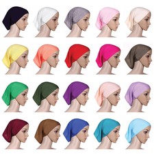 Muslim Women Head Cover Turban Arab Bonnet Hijab Hair Loss Elasticity Inner Hats