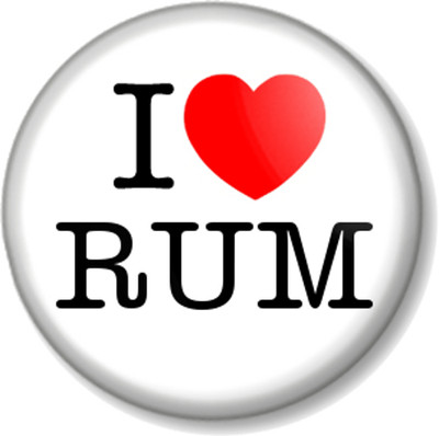I Love / Heart RUM 1'' 25mm Pin Button Badge drink alcohol booze spirit Bacardi
