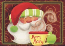 Santa Drinking Cocoa LPG Greetings Christmas Card