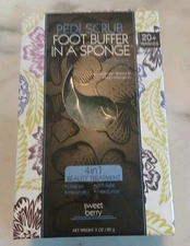 Spongeables 20+ Pedi-Scrub Foot Buffer - Soap Infused Sponge (Sweet Berry) NIB