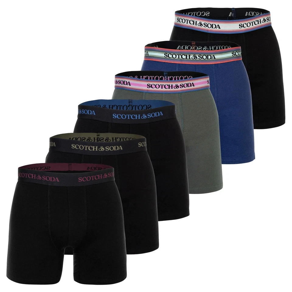 Calzoncillos boxer Scotch&Soda para hombre, paquete de 6 - algodón liso elástico Foto 4 de 4