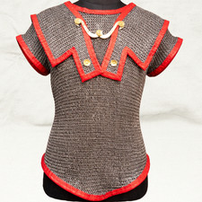 Mild Steel Roman Hamata   6mm Round Riveted Chainmail Armor  Handmade Lorica Ha