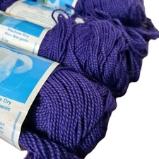 Vintage MH Fluf Acrylic Yarn Dark Purple Plum 5 Skeins 