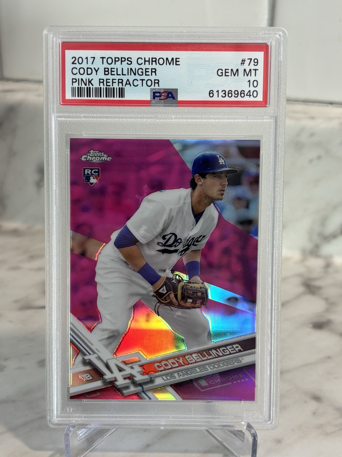 2017 Topps Chrome - Cody Bellinger #79 Pink Refractor (RC) PSA 10 YANKEES SP