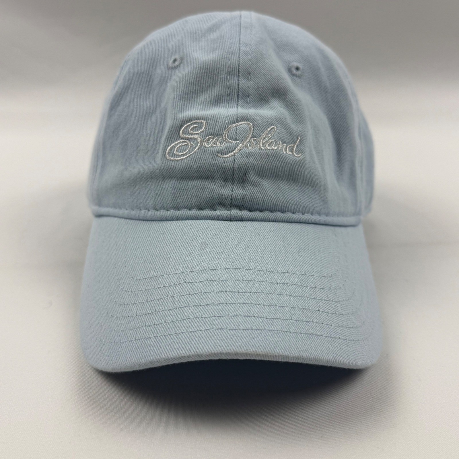 Sea Island Light Blue Cotton Embroidered Dad Hat Adjustable Baseball Cap